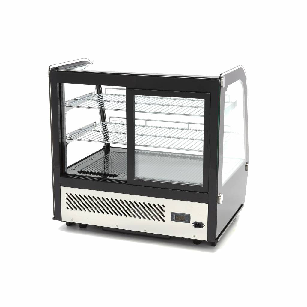 Réfrigérateur vitrine - 120L - 70cm - Portes coulissantes arrière 160 W Maxima - vue 2 - Vitrine réfrigérée 4 faces pro CHR - Cuistéo