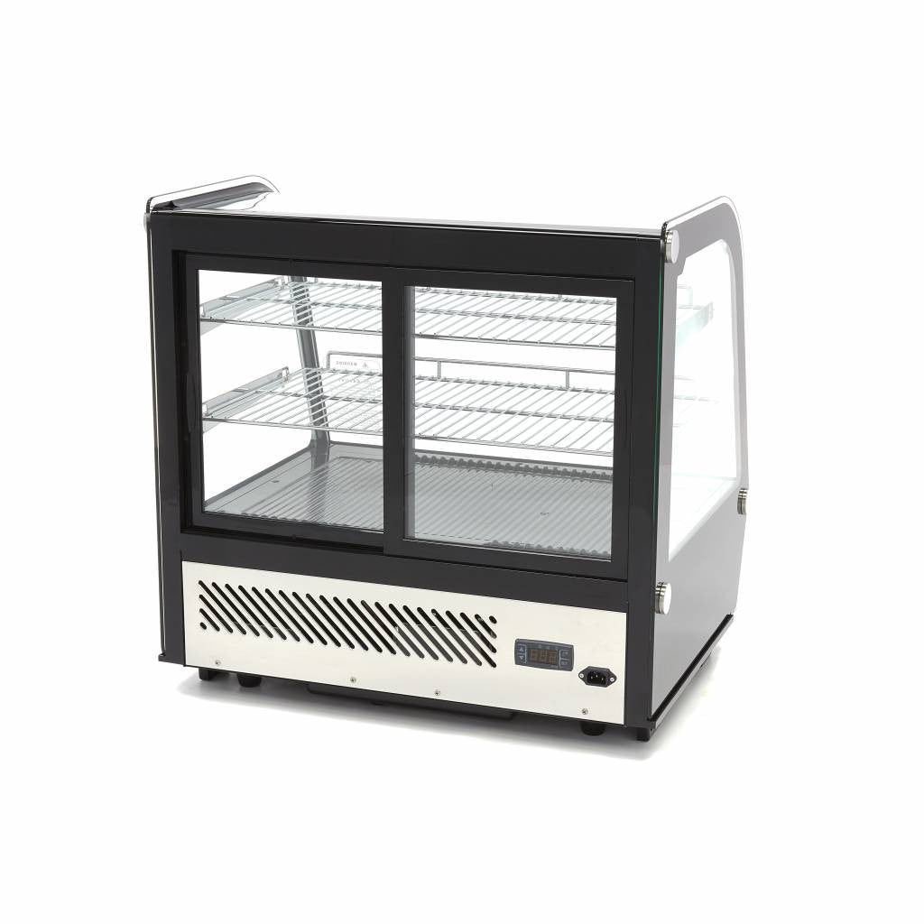 Réfrigérateur vitrine - 120L - 70cm - Portes coulissantes arrière 160 W Maxima - vue 3 - Vitrine réfrigérée 4 faces pro CHR - Cuistéo