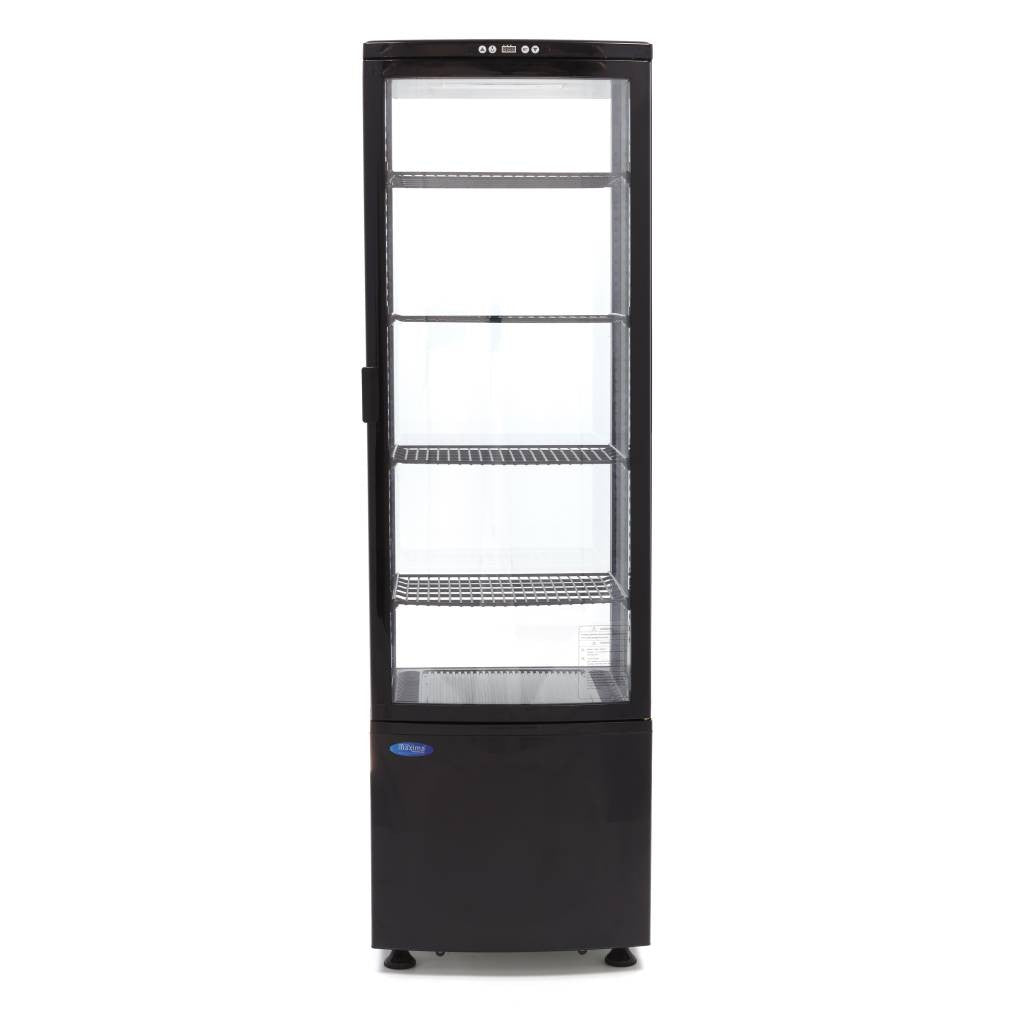 Réfrigérateur Vitrine - 235L - 52cm - Noir 250 W Maxima - vue 4 - Vitrine réfrigérée 4 faces pro CHR - Cuistéo