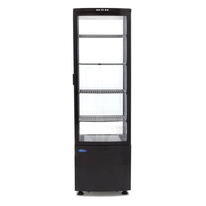 Réfrigérateur Vitrine - 235L - 52cm - Noir 250 W Maxima - vue 4 - Vitrine réfrigérée 4 faces pro CHR - Cuistéo