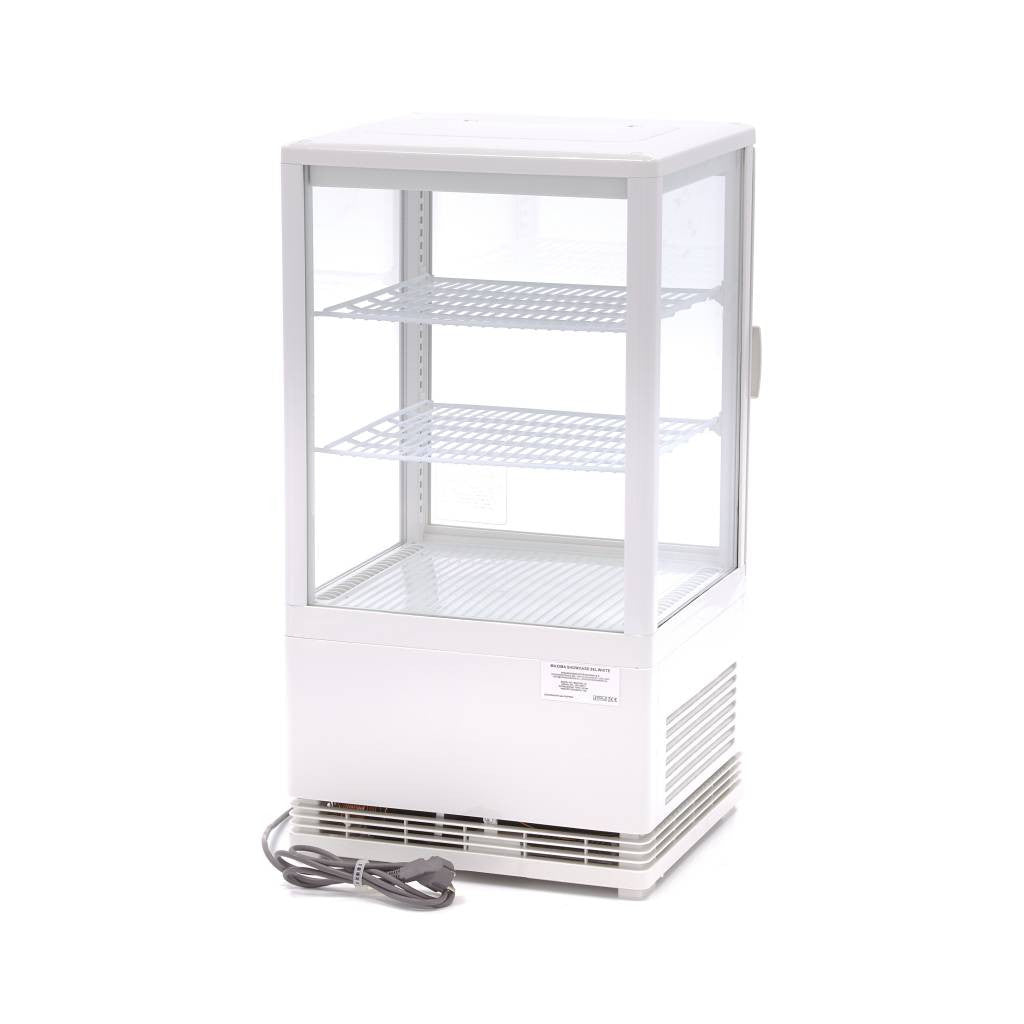 Réfrigérateur vitrine - 58L - 43cm - Blanc 180 W Maxima - vue 3 - Vitrine réfrigérée 4 faces pro CHR - Cuistéo