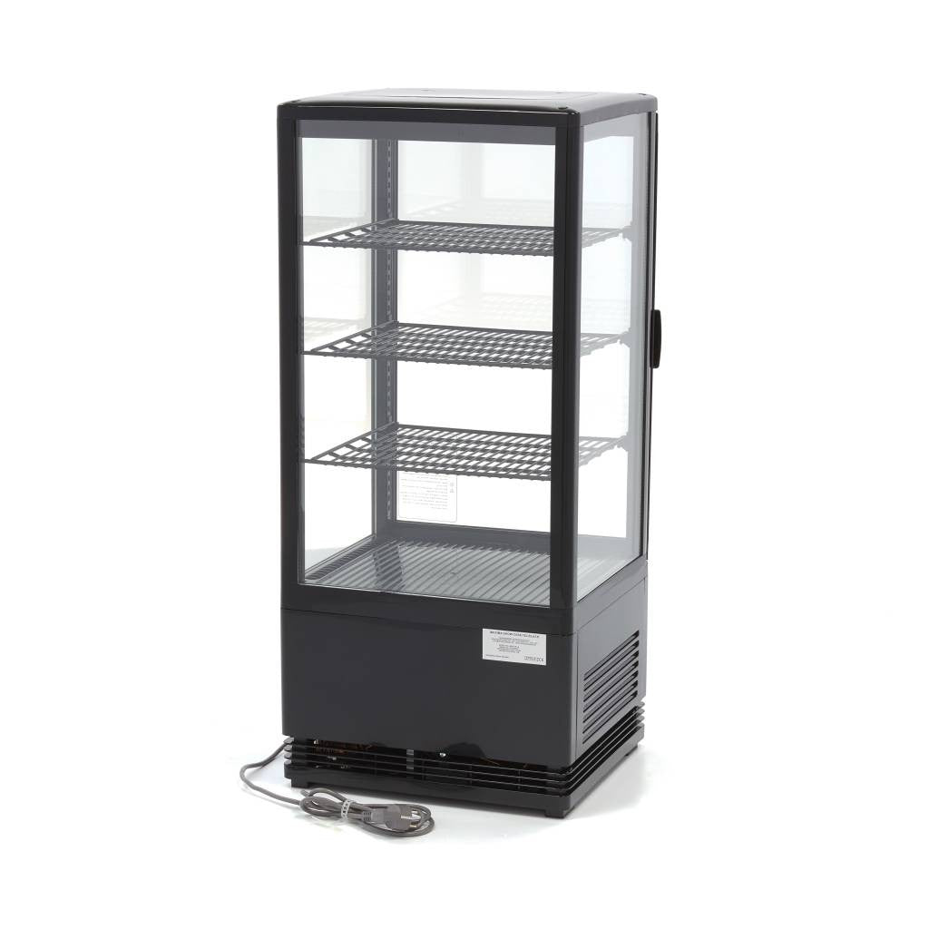 Réfrigérateur vitrine - 78L - 43cm - Noir 180 W Maxima - vue 3 - Vitrine réfrigérée 4 faces pro CHR - Cuistéo