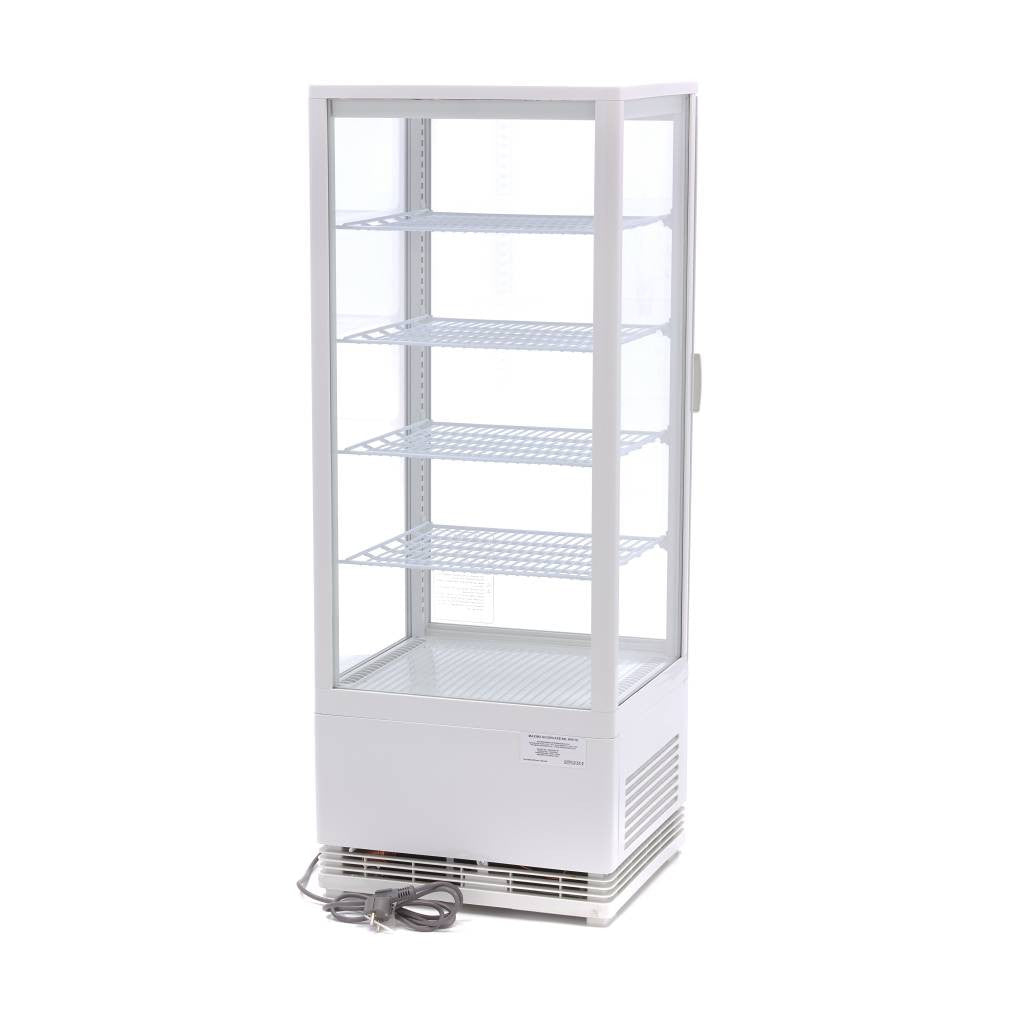 Réfrigérateur Vitrine - 98L - 43cm - Blanc 180 W Maxima - vue 3 - Vitrine réfrigérée 4 faces pro CHR - Cuistéo