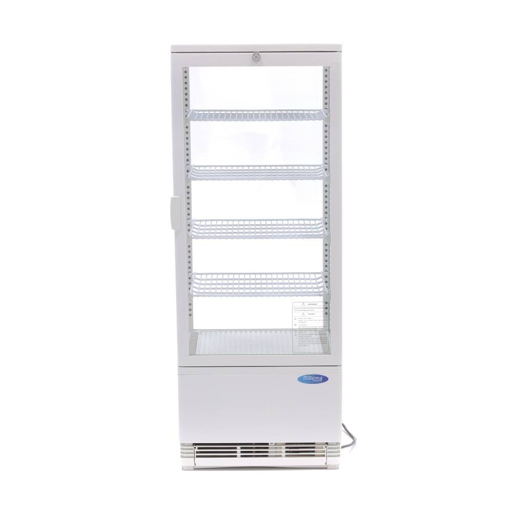 Réfrigérateur Vitrine - 98L - 43cm - Blanc 180 W Maxima - vue 4 - Vitrine réfrigérée 4 faces pro CHR - Cuistéo