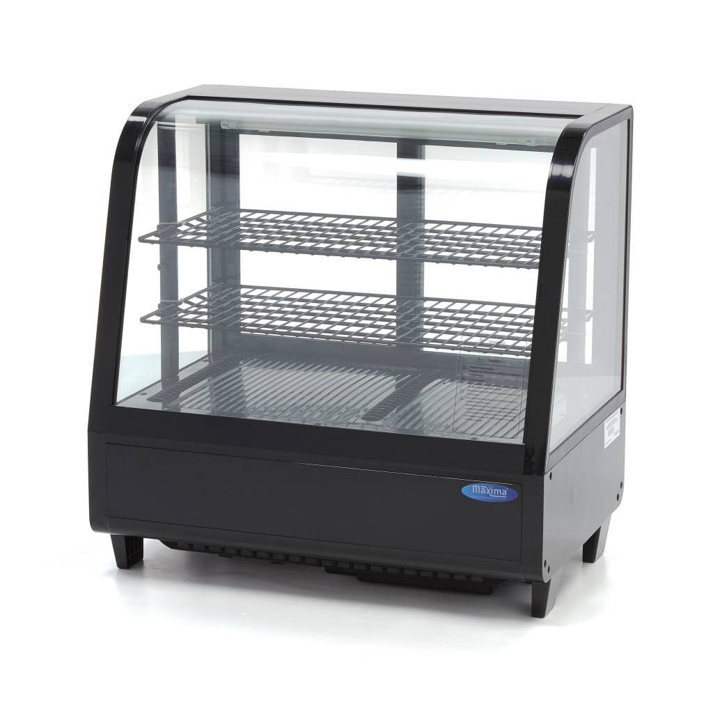 Vitrine réfrigérée - 100L - 68cm - Noir - Porte Coulissante arrière 160 W Maxima - Vitrine réfrigérée à poser professionnel CHR - matériel cuisine pro - Cuistéo