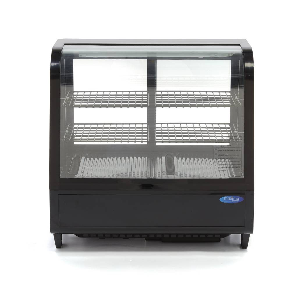 Vitrine réfrigérée - 100L - 68cm - Noir - Porte Coulissante arrière 160 W Maxima - vue 3 - Vitrine réfrigérée à poser pro CHR - Cuistéo