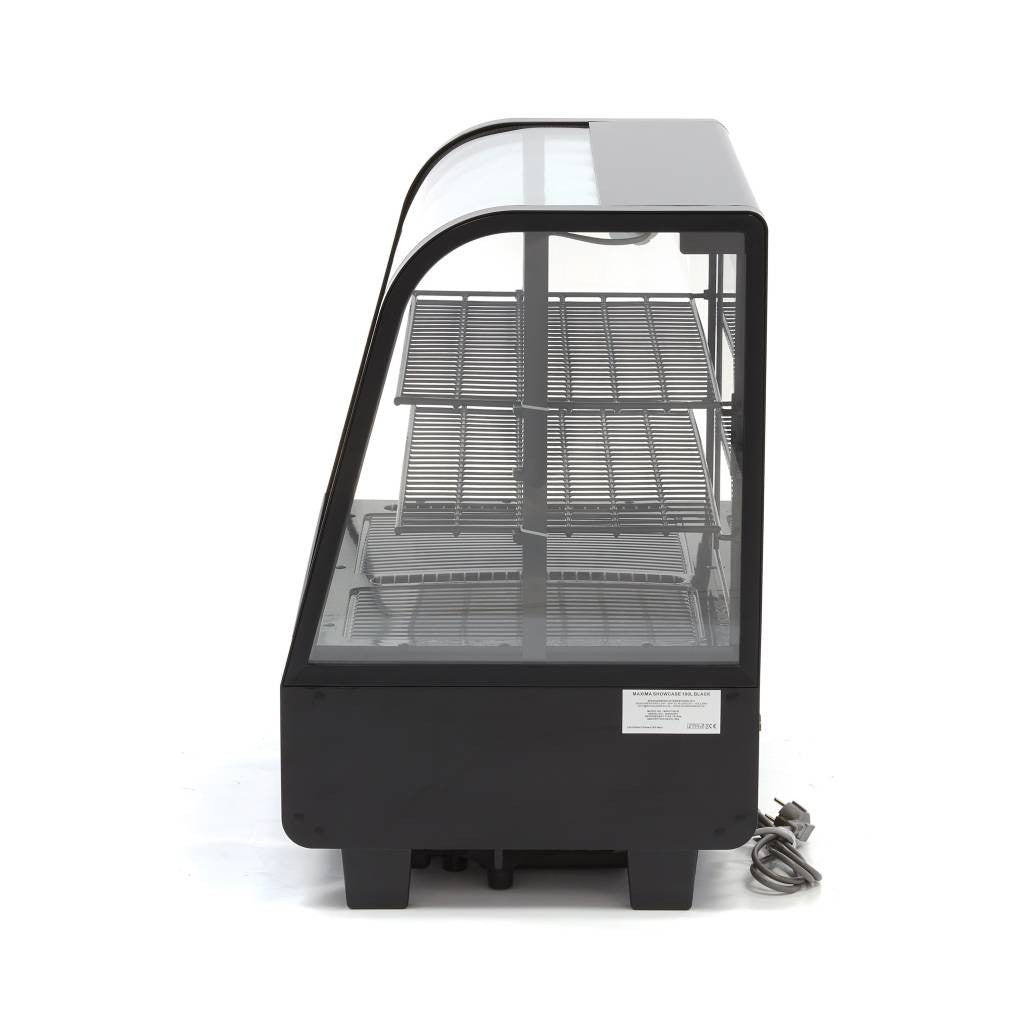 Vitrine réfrigérée - 100L - 68cm - Noir - Porte Coulissante arrière 160 W Maxima - vue 4 - Vitrine réfrigérée à poser pro CHR - Cuistéo