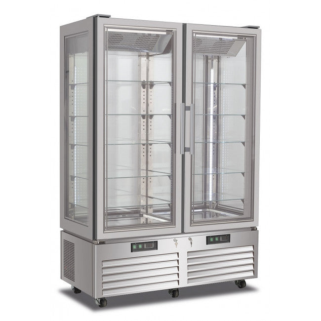Vitrine réfrigérée double Modèle VICTORIA132NFNSILVER - KlimaItalia