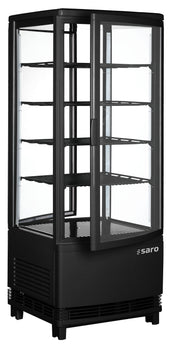 Vitrine réfrigérée - 98L - Température 0/+12°C - Portes courbées - Éclairage LED Saro - Vitrine réfrigérée 4 faces professionnel CHR - matériel cuisine pro - Cuistéo