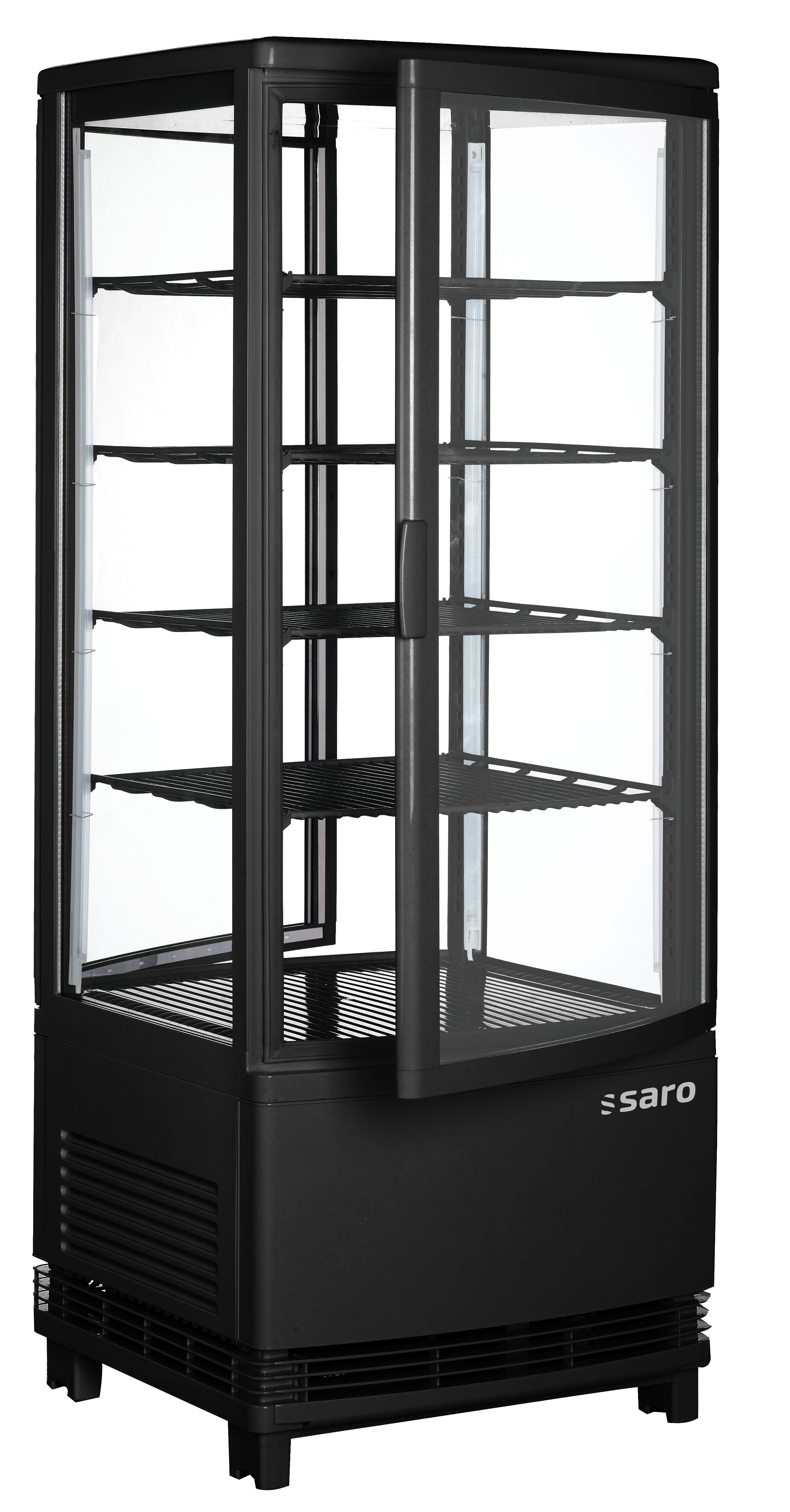 Vitrine réfrigérée - 98L - Température 0/+12°C - Portes courbées - Éclairage LED Saro - Vitrine réfrigérée 4 faces professionnel CHR - matériel cuisine pro - Cuistéo