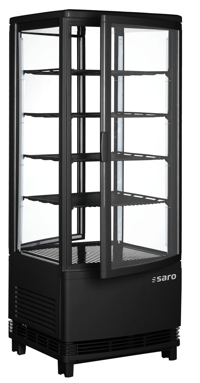 Vitrine réfrigérée - 98L - Température 0/+12°C - Portes courbées - Éclairage LED Saro - Vitrine réfrigérée 4 faces professionnel CHR - matériel cuisine pro - Cuistéo