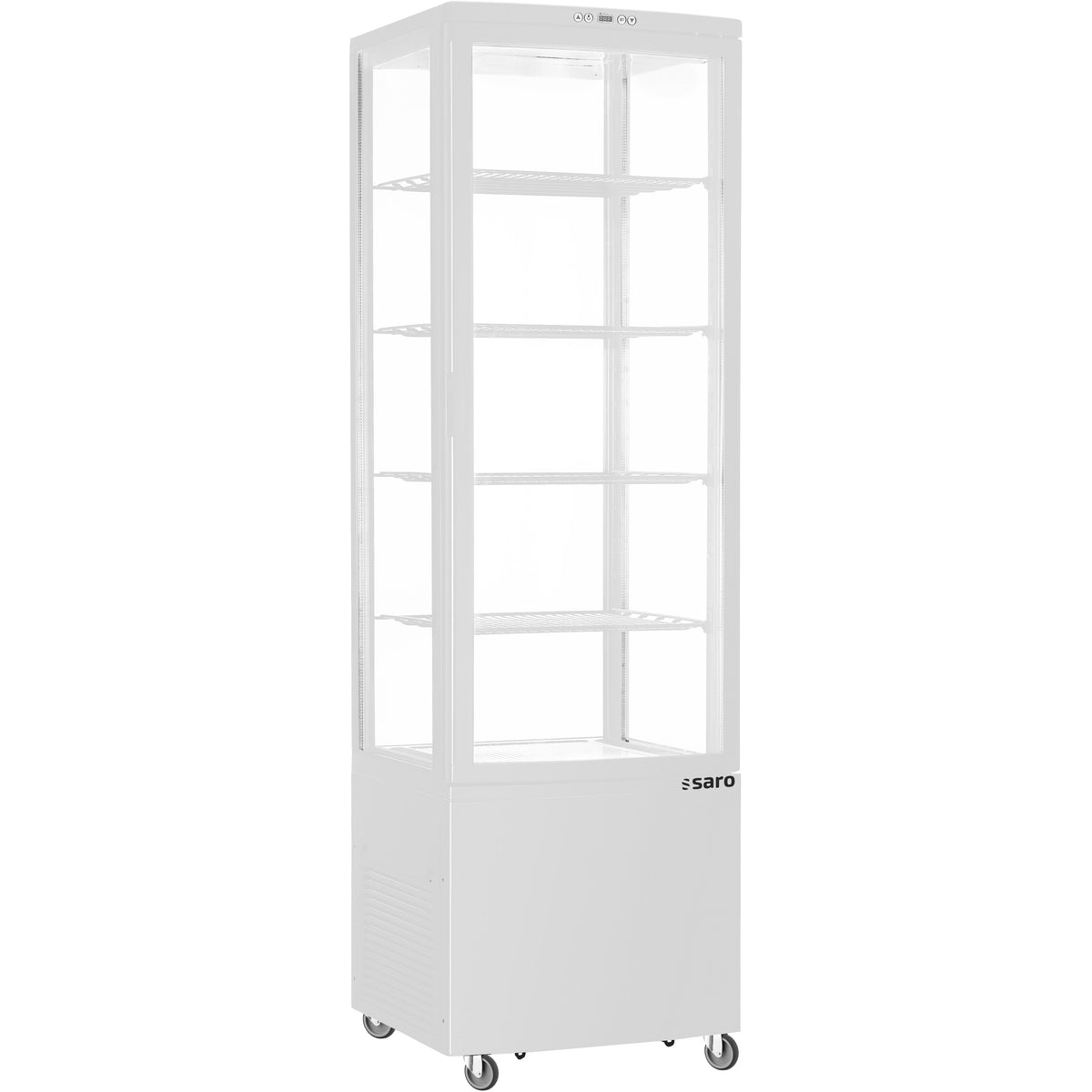 Vitrine réfrigérée - 235L - Température 0/+12°C - Double vitrage - Éclairage LED Saro - Vitrine réfrigérée 4 faces professionnel CHR - matériel cuisine pro - Cuistéo