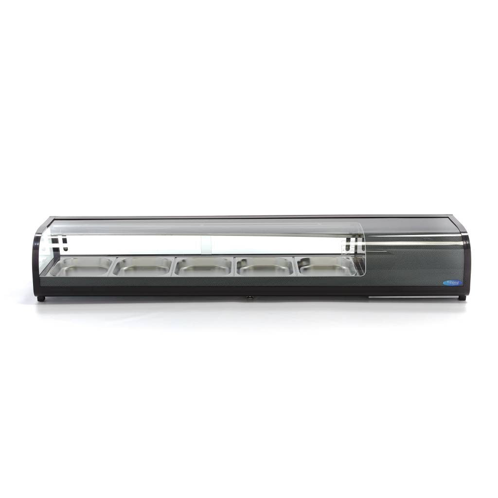 Vitrine à Sushi et Tapas - 132 litres - inclut 5 x 1/2 GN - Sur table inox 160 W Maxima - vue 3 - Vitrine sushi/tapas pro CHR - Cuistéo