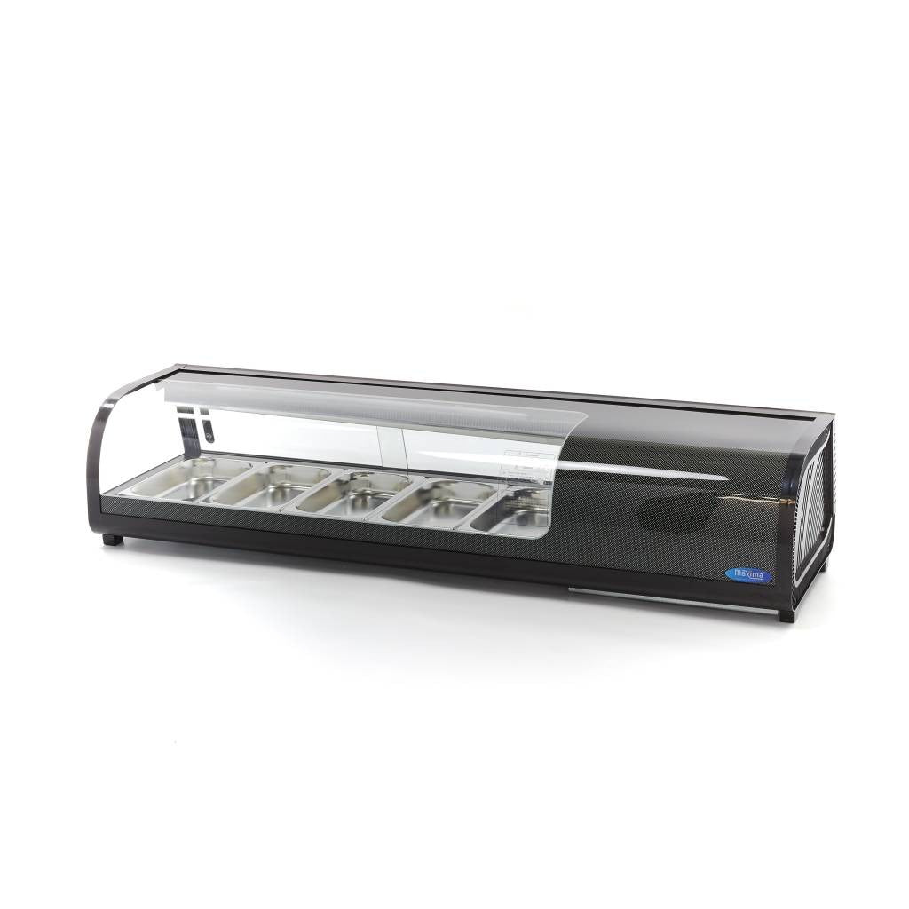 Vitrine à Sushi et Tapas - 52L - incl. 5 x 1/3 GN 130 W Maxima - Vitrine sushi/tapas professionnel CHR - matériel cuisine pro - Cuistéo