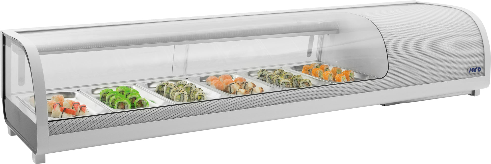 Vitrine Sushi - 1529x426x296mm - 0/+12°C - LED - 6 Bacs GN 1/3 62 L Saro - Vitrine sushi/tapas professionnel CHR - matériel cuisine pro - Cuistéo