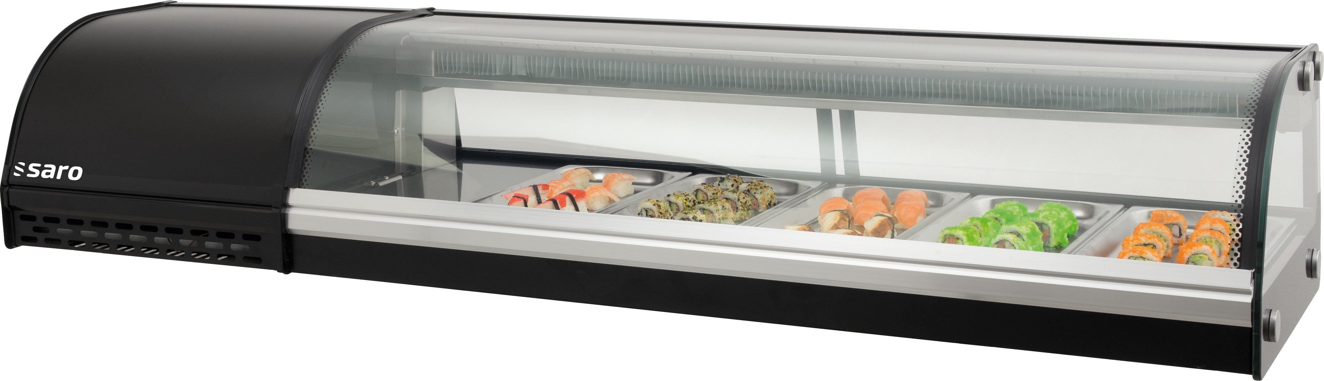 Vitrine Sushi - 1500x390x310mm - 0/+6°C - LED - 5 Bacs GN 1/3 74.5 L Saro - Vitrine sushi/tapas professionnel CHR - matériel cuisine pro - Cuistéo