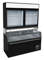 Chambre murale frigorifiques noir - portes verre 1454x890x2110 mm 373 L 1.15 kW Combisteel - Vitrine réfrigérée horizontale professionnel CHR - matériel cuisine pro - Cuistéo