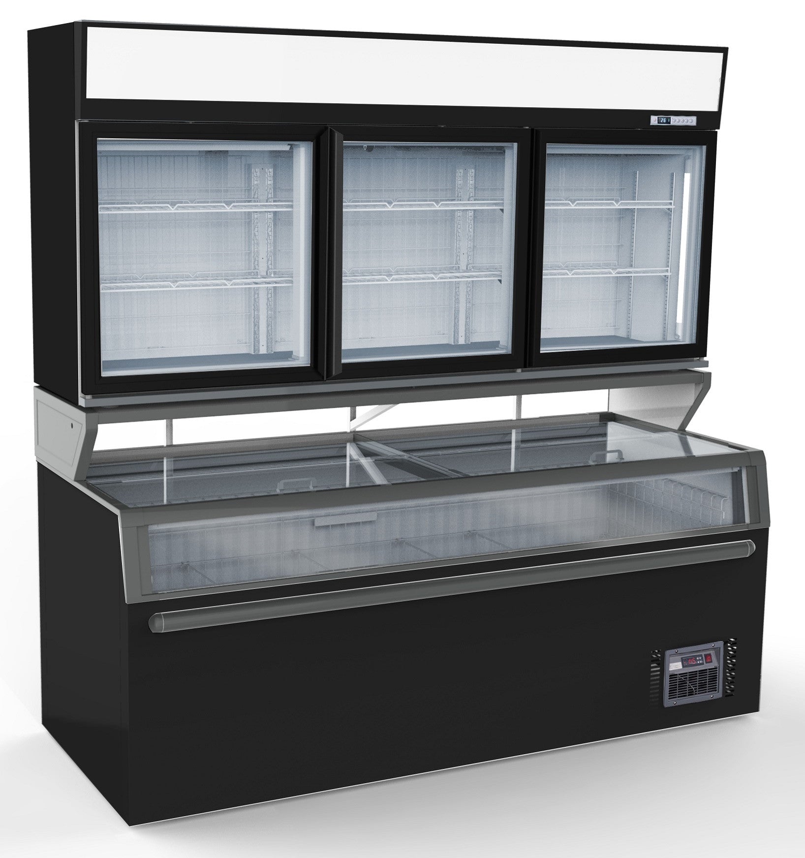 Chambre murale frigorifique - portes verre 2104x890x2110 mm 546 L 1.29 kW Combisteel - Vitrine réfrigérée horizontale professionnel CHR - matériel cuisine pro - Cuistéo