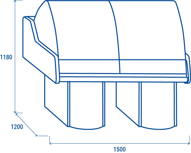Comptoir réfrigéré libre-service WFH 150 - Cool Head 1500x1200x1180 mm 305 L 373 W Coolhead - vue 5 - Vitrine réfrigérée horizontale pro CHR - Cuistéo