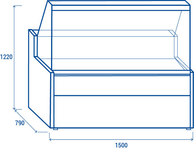 Comptoir réfrigéré libre-service WTE 150 - Cool Head 1500x790x1220 mm 160 L 193 W Coolhead - vue 7 - Vitrine réfrigérée horizontale pro CHR - Cuistéo