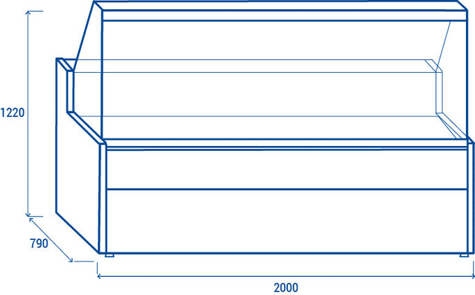 Comptoir réfrigéré ouvert WTE 200 - Cool Head 2000x790x1220 mm 219 L 274 W Coolhead - vue 7 - Vitrine réfrigérée horizontale pro CHR - Cuistéo