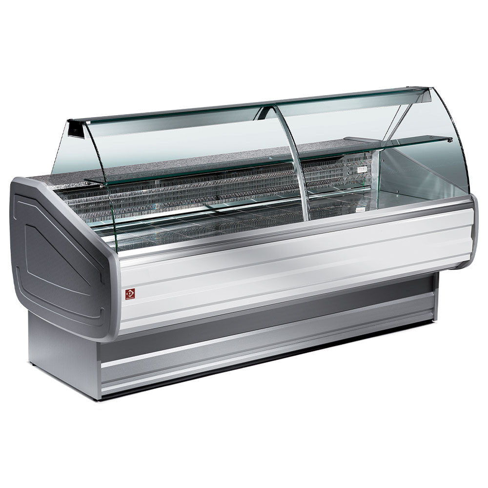 Comptoir ventilé réfrigéré à vitrine bombée à réserve - Diamond