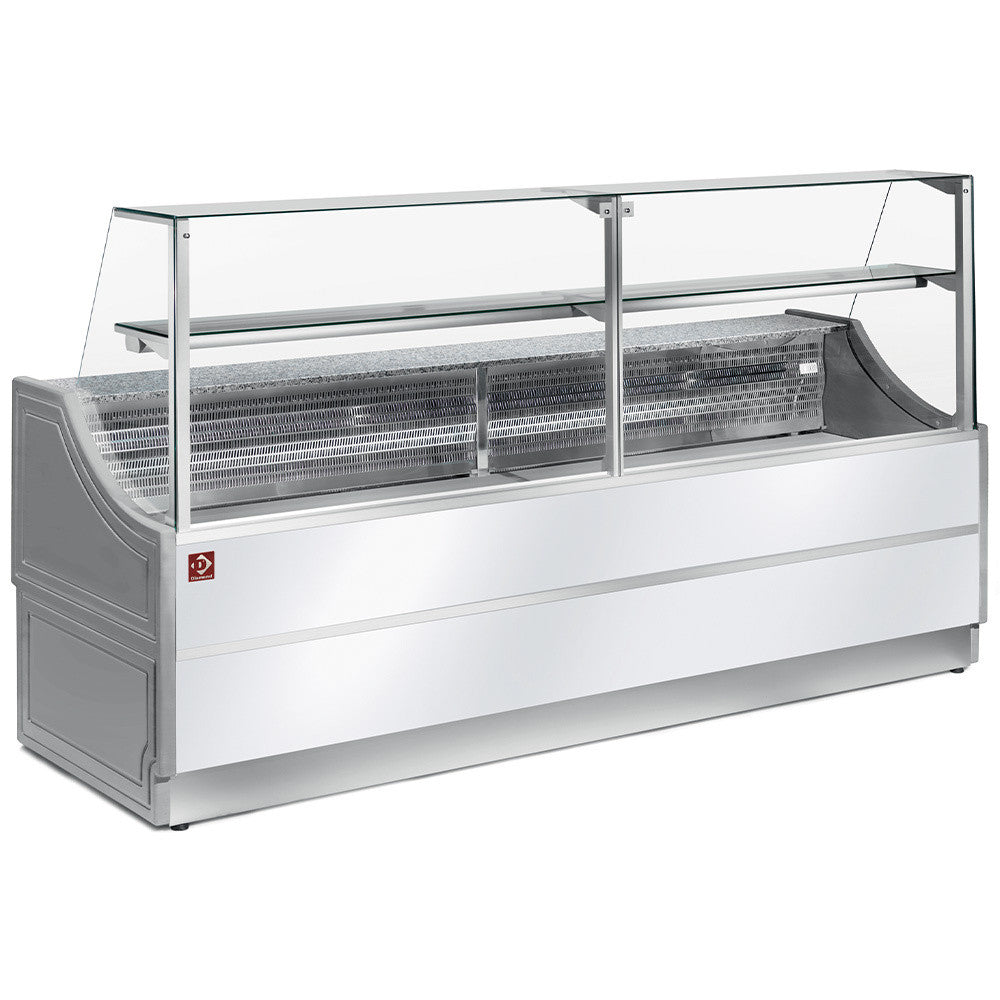 Comptoir-vitrine réfrigéré à vitre droite 90°sans réser. - Diamond