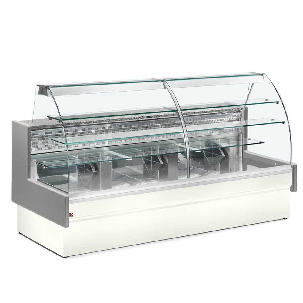 Comptoir vitrine réfrigéré gris / blanc - Diamond