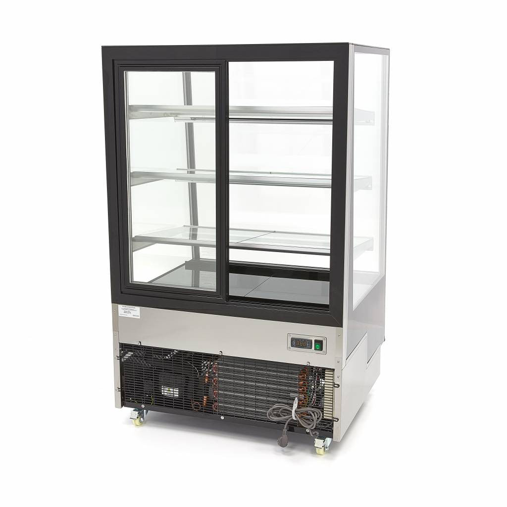 Réfrigérateur vitré - 400L - 90cm - sur roulettes 450 W Maxima - vue 2 - Vitrine réfrigérée 4 faces pro CHR - Cuistéo