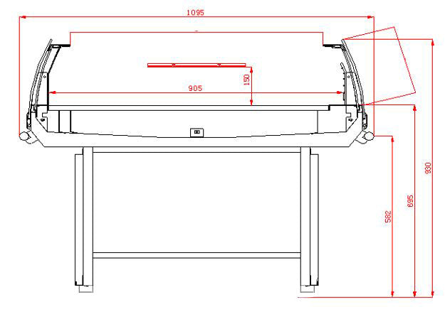 Îlot de refroidissement avec couvercle en verre 1.3 1370x1080x935 mm 190 L 0.55 kW Combisteel - vue 2 - Ilot Réfrigéré pro CHR - Cuistéo