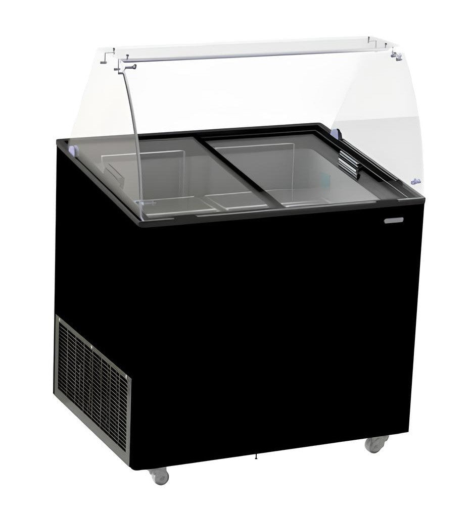 Vitrine à creme glacée pour 6 bacs de 5 l corsica noir 909x684x1229 mm 0.19 kW Combisteel - Vitrine à Glace professionnel CHR - matériel cuisine pro - Cuistéo
