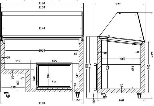 Vitrine à crème glacée 8 x 5 litres 0.2 kW Combisteel - vue 9 - Vitrine à Glace pro CHR - Cuistéo