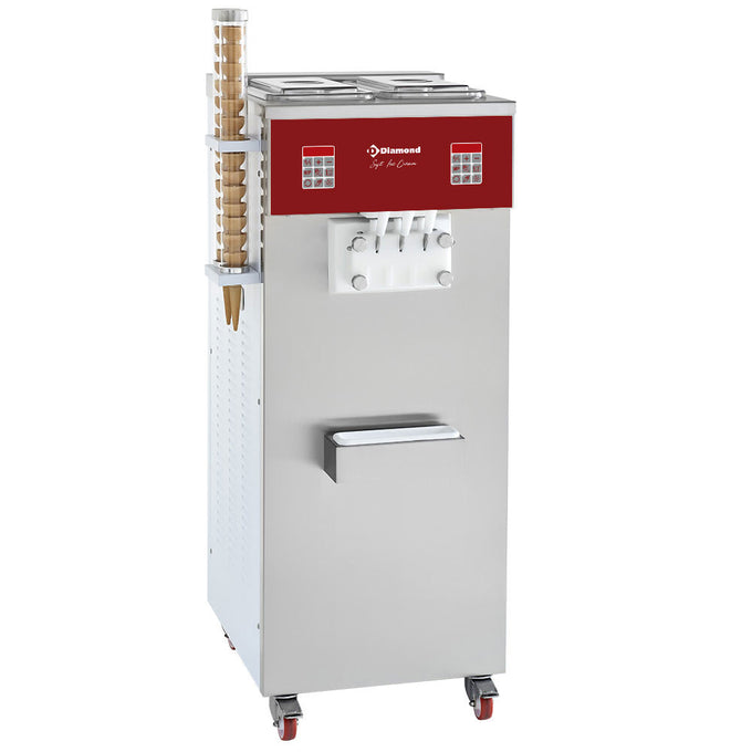 Machine à glace italienne 2 parfums + panaché - Diamond
