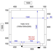 Chambre froide positive/negative 1500x1500x2200 3.7 L Combisteel - Chambre Froide Positive professionnel CHR - matériel cuisine pro - Cuistéo