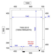 Chambre froide positive/negative 1500x1800x2010 4 L Combisteel - Chambre Froide Positive professionnel CHR - matériel cuisine pro - Cuistéo