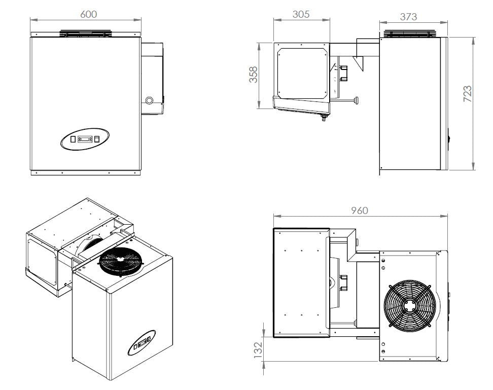 Moteur de refroidissement type positif 600x960x723 mm 9.1 L 0.83 kW Combisteel - vue 2 - Groupe Positif pro CHR - Cuistéo