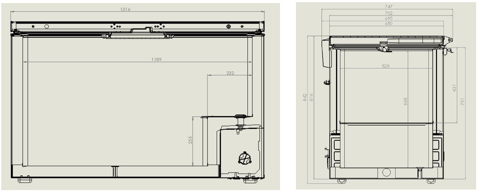 Congélateur bahut couvercle en inox 407 l 1316x743x840 mm 0.15 kW Combisteel - vue 2 - Congélateur coffre pro CHR - Cuistéo