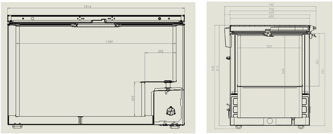 Congélateur bahut couvercle en inox 407 l 1316x743x840 mm 0.15 kW Combisteel - vue 2 - Congélateur coffre pro CHR - Cuistéo