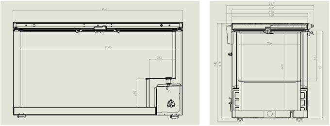 Congélateur bahut couvercle en inox 469 l 1492x743x840 mm 0.19 kW Combisteel - vue 2 - Congélateur coffre pro CHR - Cuistéo