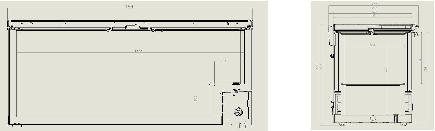 Congélateur bahut couvercle en inox 635 l 1904x743x840 mm 0.23 kW Combisteel - vue 2 - Congélateur coffre pro CHR - Cuistéo