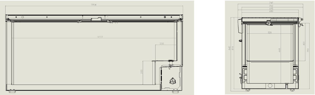 Congélateur bahut couvercle en inox 635 l 1904x743x840 mm 0.23 kW Combisteel - vue 2 - Congélateur coffre pro CHR - Cuistéo