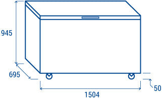 Congélateur coffre 500 litres CF 508 - Cool Head 1504x695x945 mm 230 W Coolhead - vue 7 - Congélateur coffre pro CHR - Cuistéo
