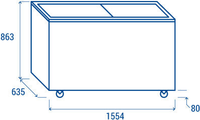 Congélateur coffre 500 litres CFG 508 - Cool Head 1554x635x863 mm 287 W Coolhead - vue 7 - Congélateur Coffre pro CHR - Cuistéo