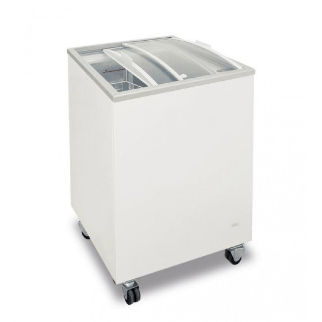Congélateur statique à coffre avec vitre courbe coulissante ou avec vitre plate inclinée Modèle FR200 PAC / P - KlimaItalia