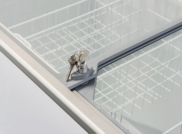 Congélateur Coffre de 150 litres couvercle verre coulissant - Cool Head 584x735x1145 mm 113 W Coolhead - vue 3 - Congélateur Vitré pro CHR - Cuistéo