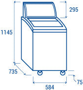 Congélateur Coffre de 150 litres couvercle verre coulissant - Cool Head 584x735x1145 mm 113 W Coolhead - vue 5 - Congélateur Vitré pro CHR - Cuistéo