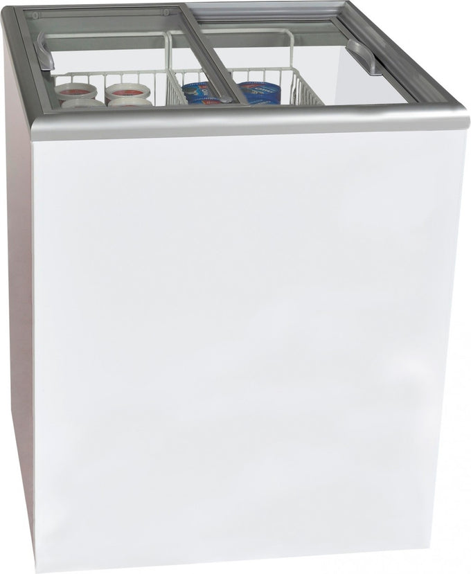 Congélateur Vitrine - 163 L - Couvercle Verre - 16/-23°C - R600a - 0.141 kW - NOVA 22-2BC100A Saro - Congélateur Vitré professionnel CHR - matériel cuisine pro - Cuistéo