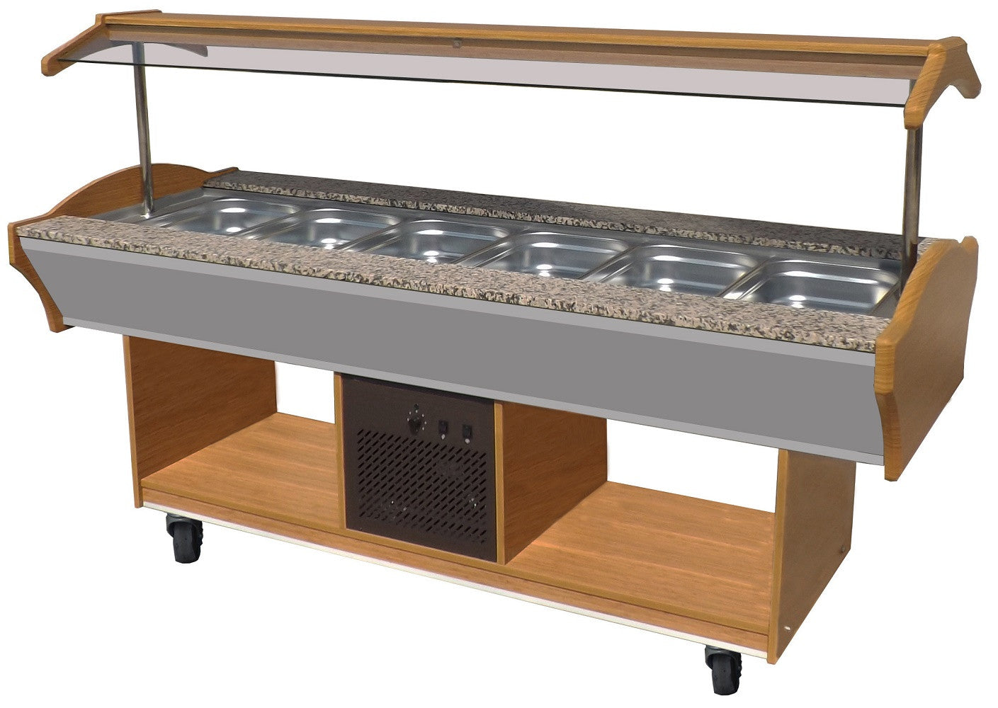 Buffet réfrigéré sur roulettes 6 x GN1/1 2200x900x850 mm 0.507 kW Combisteel - Buffet Réfrigéré Professionnel professionnel CHR - matériel cuisine pro - Cuistéo