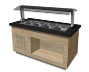 Bar à Salades - 4x GN 1/1 - +2/+10°C - R290 - 1300x880x1350 mm - SB-K 170 Chêne 4 L Saro - Buffet Réfrigéré Professionnel professionnel CHR - matériel cuisine pro - Cuistéo