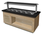 Bar à Salades - 5x GN 1/1 - +2/+10°C - R290 - 2000x880x1350 mm - SB-K 200 Chêne 5 L Saro - Buffet Réfrigéré Professionnel professionnel CHR - matériel cuisine pro - Cuistéo